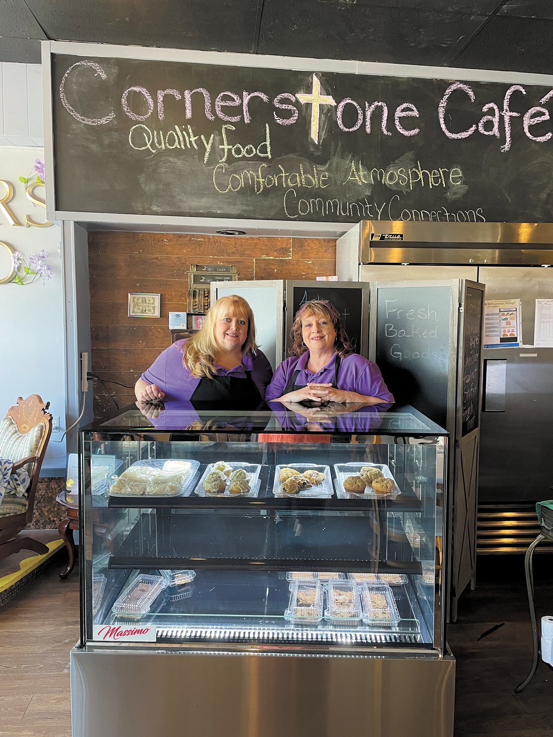 SISTERS LIVING THEIR DREAMS: Amy Thomas and Melissa Taveli opened Cornerstone Cafe on Rolfe Street bringing their love of family, food and community to Cranston.